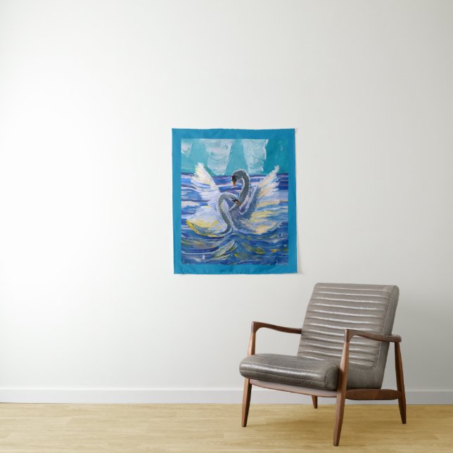 Swans "Art by Kids" Tapestry (In Situ)