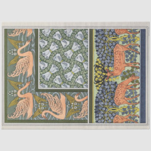 Swans, Butterflies and Arrowhead Plant Foliage Tissue Paper