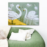Swans By Verneuil Poster<br><div class="desc">Detail from an illustration of swans by French Art Nouveau artist Verneuil,  1897,  courtesy of New York Public Library.</div>