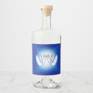 Swans Couple Liquor Bottle Label