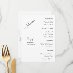 Swans Design Wedding Menu