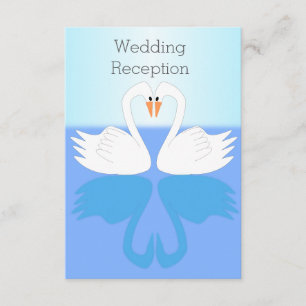 Swans Design Wedding Reception Enclosure Card