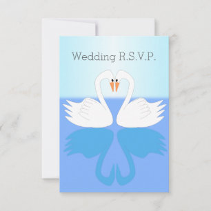 Swans Design Wedding RSVP Card