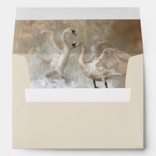 Swans - Envelope for Card size 12.7 x 17.8 cm