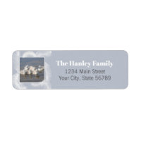 Swans & Feathers Blue Return Address Label