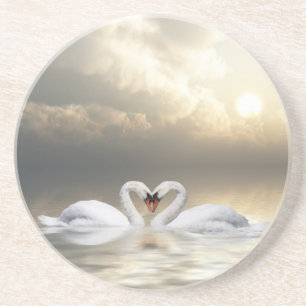 Swans heart coaster