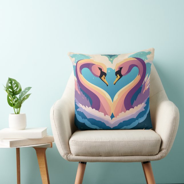 Swans In Love Cushion (Chair)