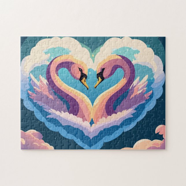 Swans In Love Jigsaw Puzzle (Horizontal)