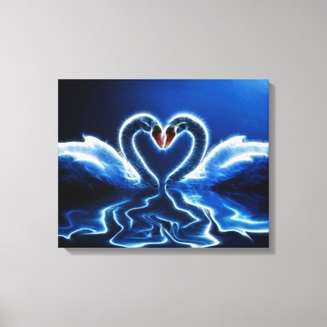 Swans in Love Wrapped Canvas (Front)