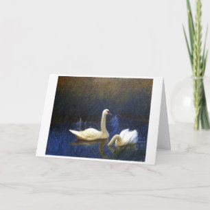 Swans in Reeds (1907) by Bruno Liljefors Thank You Card