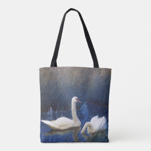 Swans in Reeds, Bruno Liljefors Tote Bag
