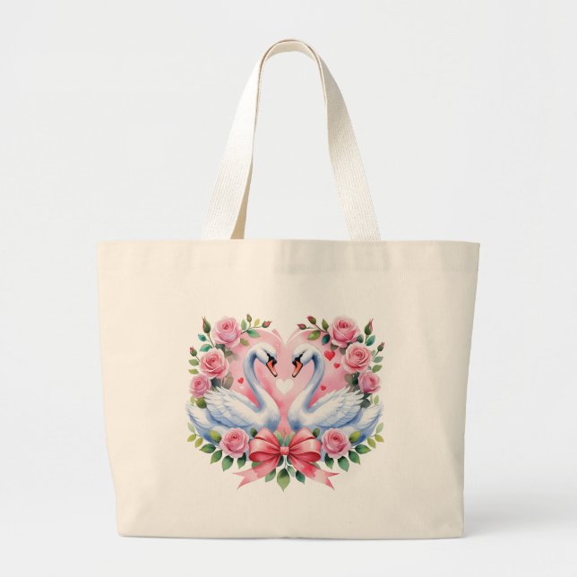 Swans  large tote bag (Front)