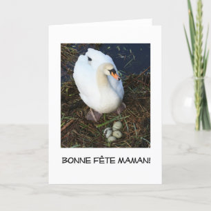 swans nest mother's day card french