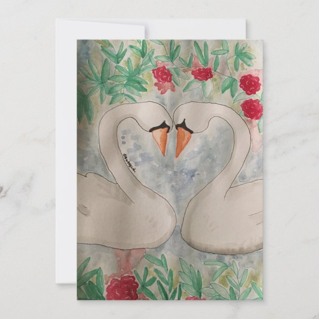 Swans of Love  Invitation (Front)