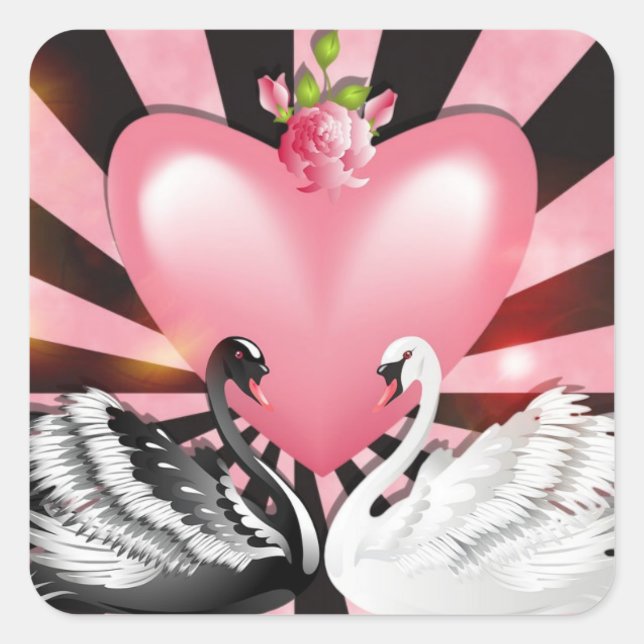 Swans of love stickers (Front)