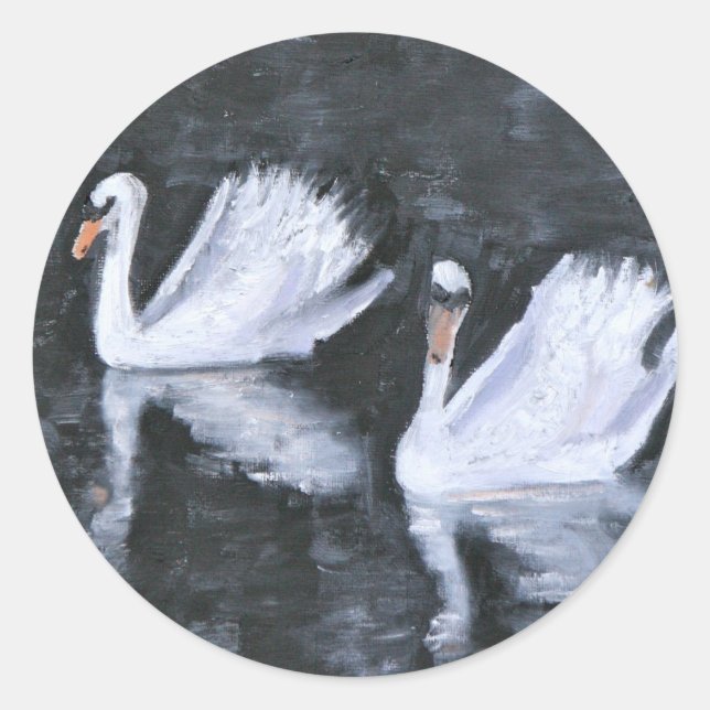 Swans of Versailles Classic Round Sticker (Front)