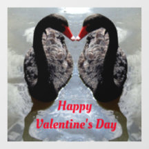 Swans Valentine Day Window Cling