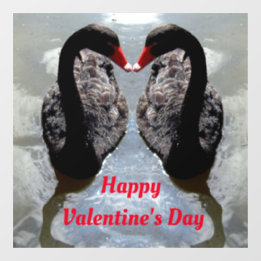 Swans Valentine Day Window Cling