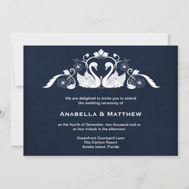 Swans wedding invitation (Front)