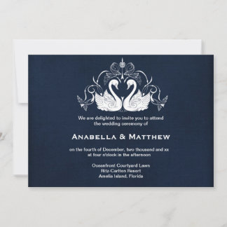 Swans wedding invitation