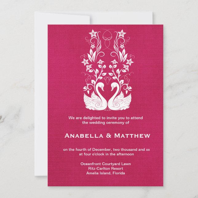 Swans wedding invitation (Front)