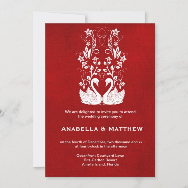 Swans wedding invitation (Front)