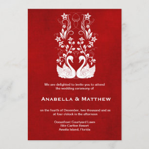 Swans wedding invitation