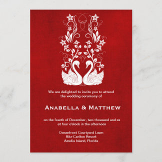 Swans wedding invitation