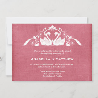 Swans wedding invitation