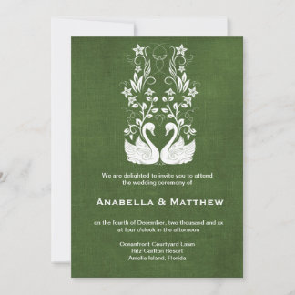 Swans wedding invitation