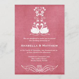 Swans wedding invitation
