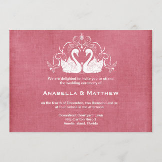 Swans wedding invitation