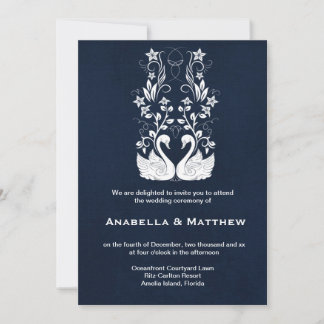 Swans wedding invitation