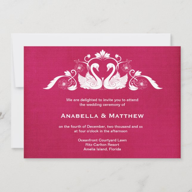 Swans wedding invitation (Front)
