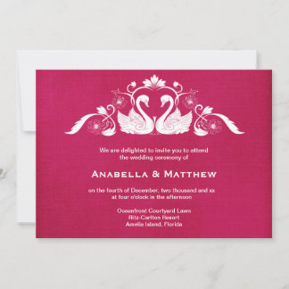 Swans wedding invitation