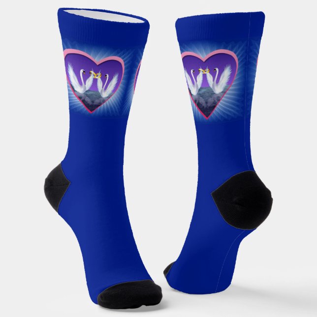 Swan's Wedding Socks (Angled)
