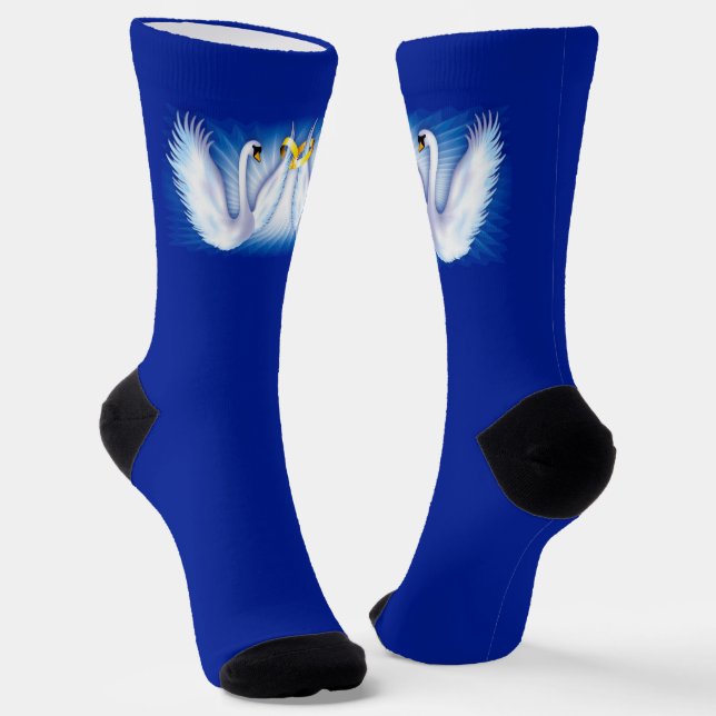 Swan's Wedding Socks (Angled)