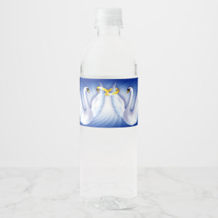 Swan's Wedding Water Bottle Label