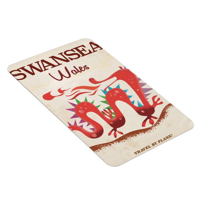 Swansea Wales Dragon poster Magnet (Right Side)