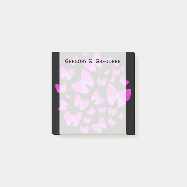 Swarm of Artistic Butterflies + Custom Name Note (Front)