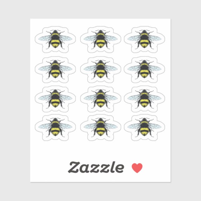 Swarm of Honey Bumble Bees Illustration (Sheet)