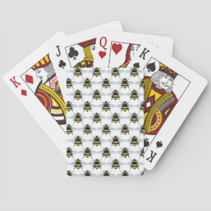 Swarm of Honey Bumble Bees Illustration Playing Cards