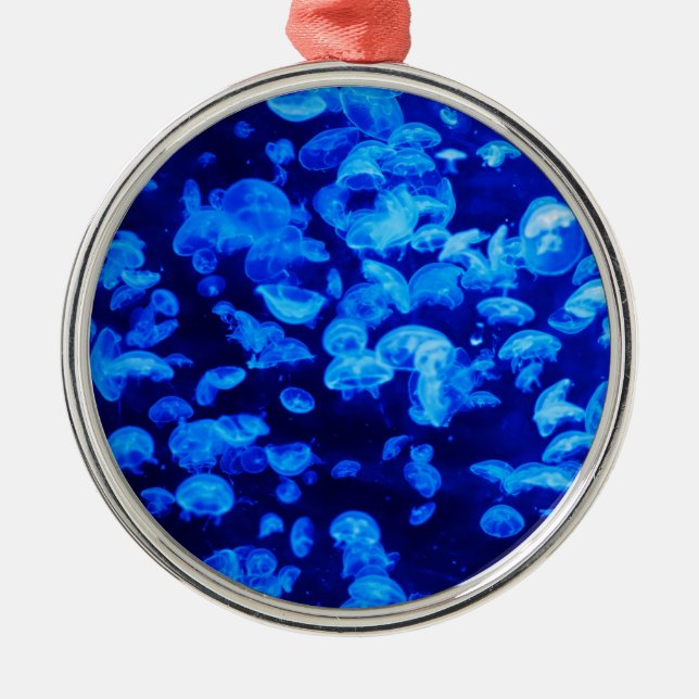 Swarm of Jellyfish (Underwater Animals) Metal Tree Decoration (Front)