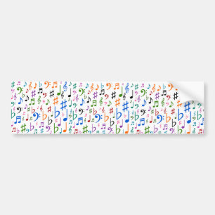 Swarm of Musical Notes & Symbols Bumper Sticker