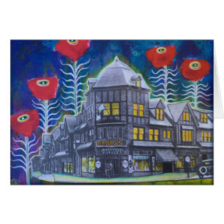 Swarthmore downtown with poppies includes envelope