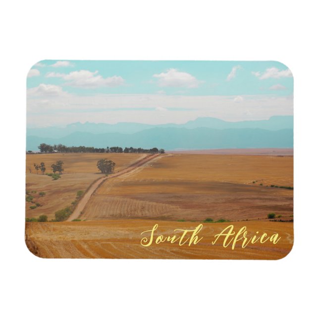 Swartland Fields Mountains View South Africa ZA Magnet (Horizontal)