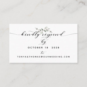 Swash Font Calligraphy Wedding Online RSVP Card