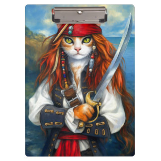 Swashbuckler Pirate Cat | Fantasy Character Art Clipboard