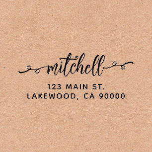 Swashe Script Cute Return Address Self-inking Stamp