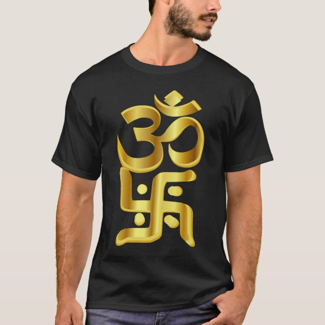 swastika,卐,om mantra T-Shirt (Front)